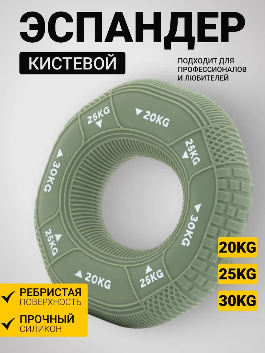 Эспандер кистевой для рук 3 нагрузки силиконовый 20-25-30 кг
