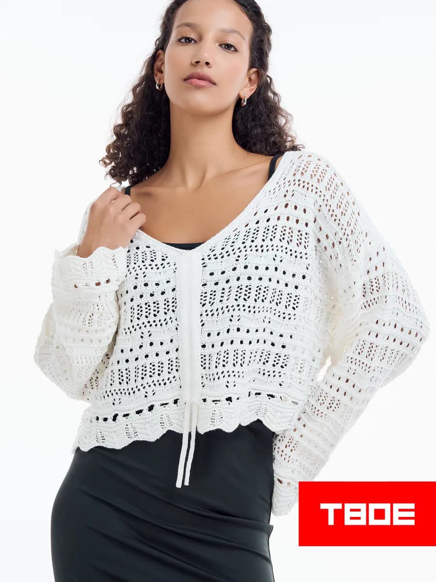 Вязаный укороченный джемпер