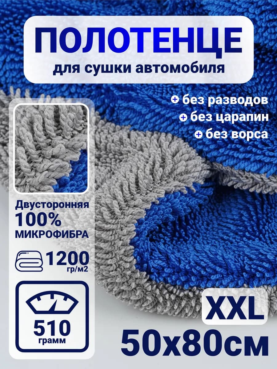 Автополотенце микрофибра для сушки автомобиля
