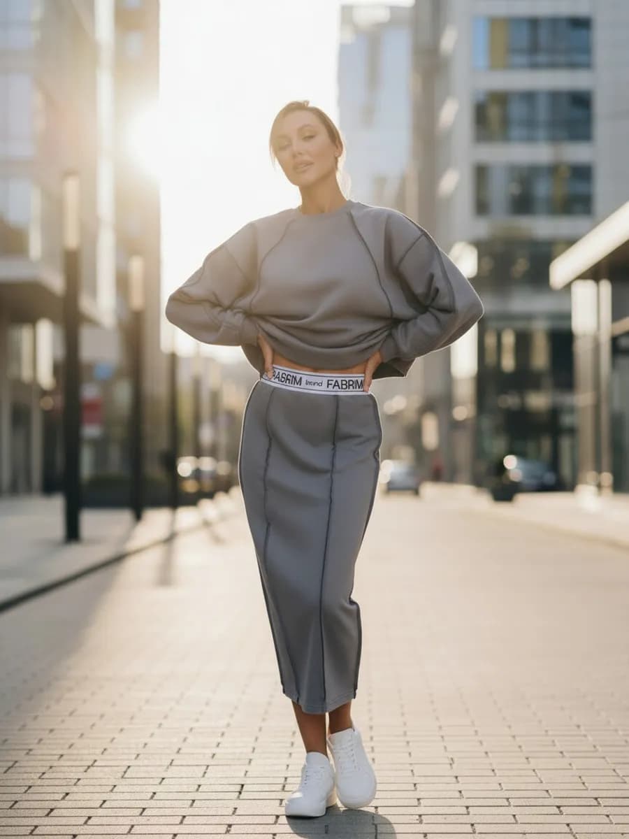 Юбка длинная на резинке