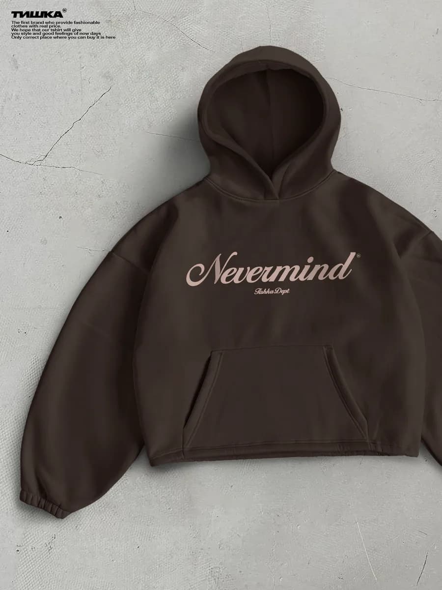 Укороченное оверсайз худи с принтом old money