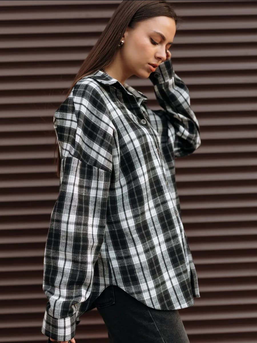 Рубашка в клетку оверсайз