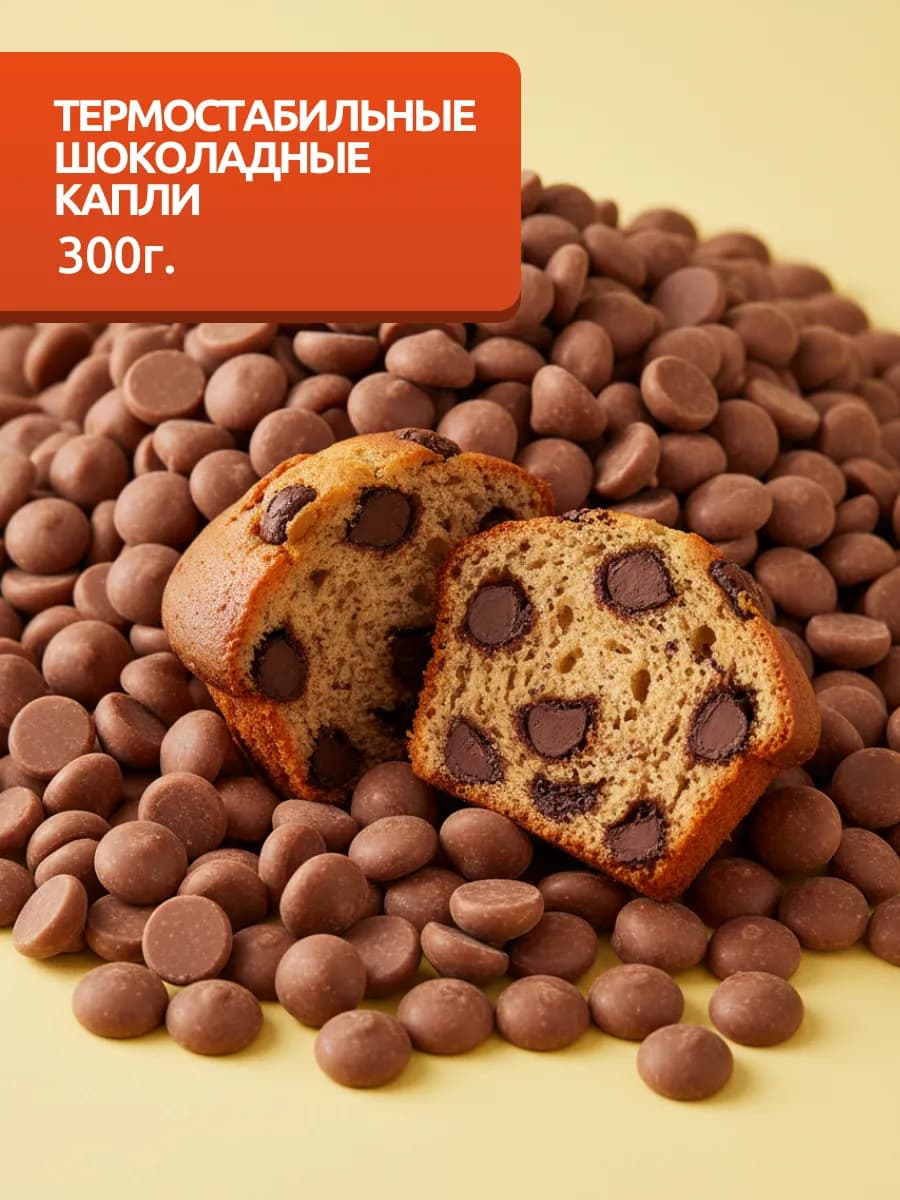 Шоколадные капли термостабильные 300гр