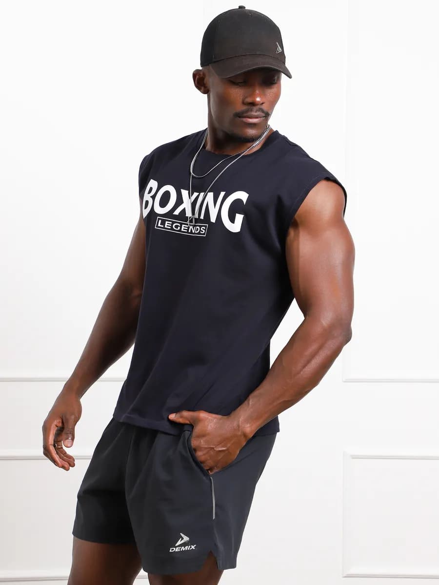 Майка спортивная без рукавов с принтом - фото 1