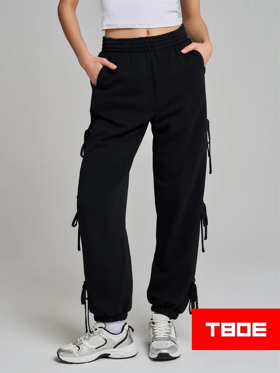 Брюки джоггеры с завязками по бокам