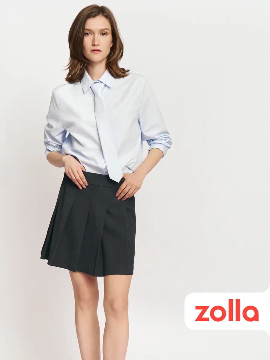 Женская юбка скейтер в складку мини