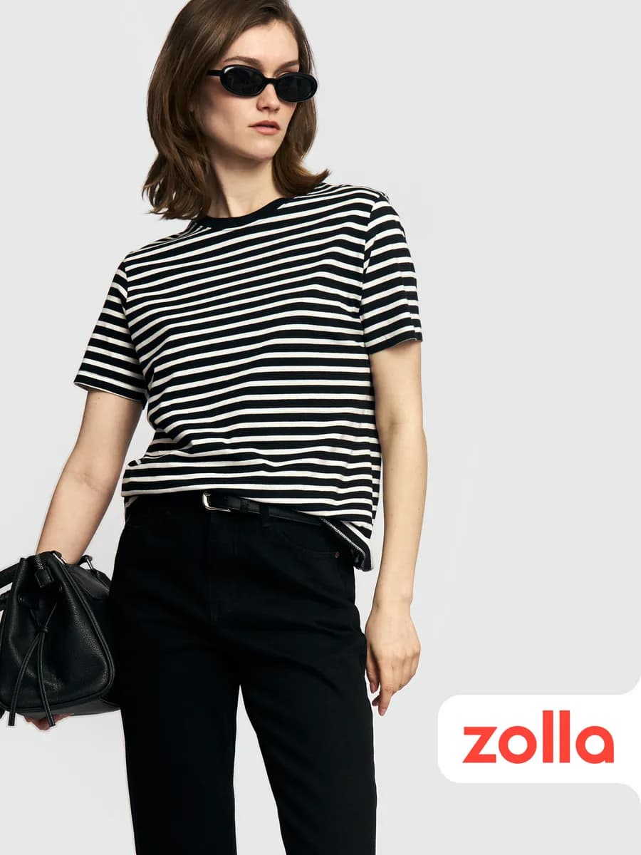 Женская футболка из хлопка в полоску
