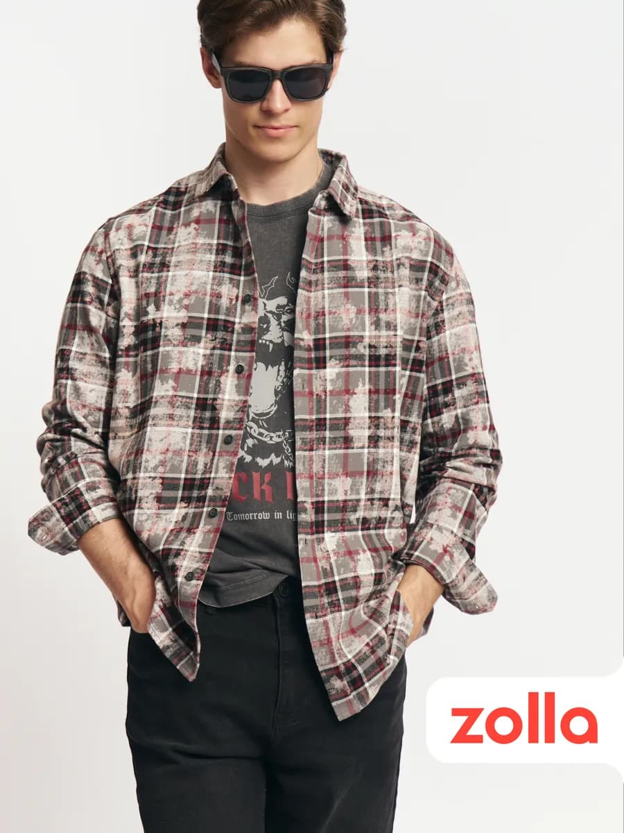 Мужская рубашка из хлопка в клетку