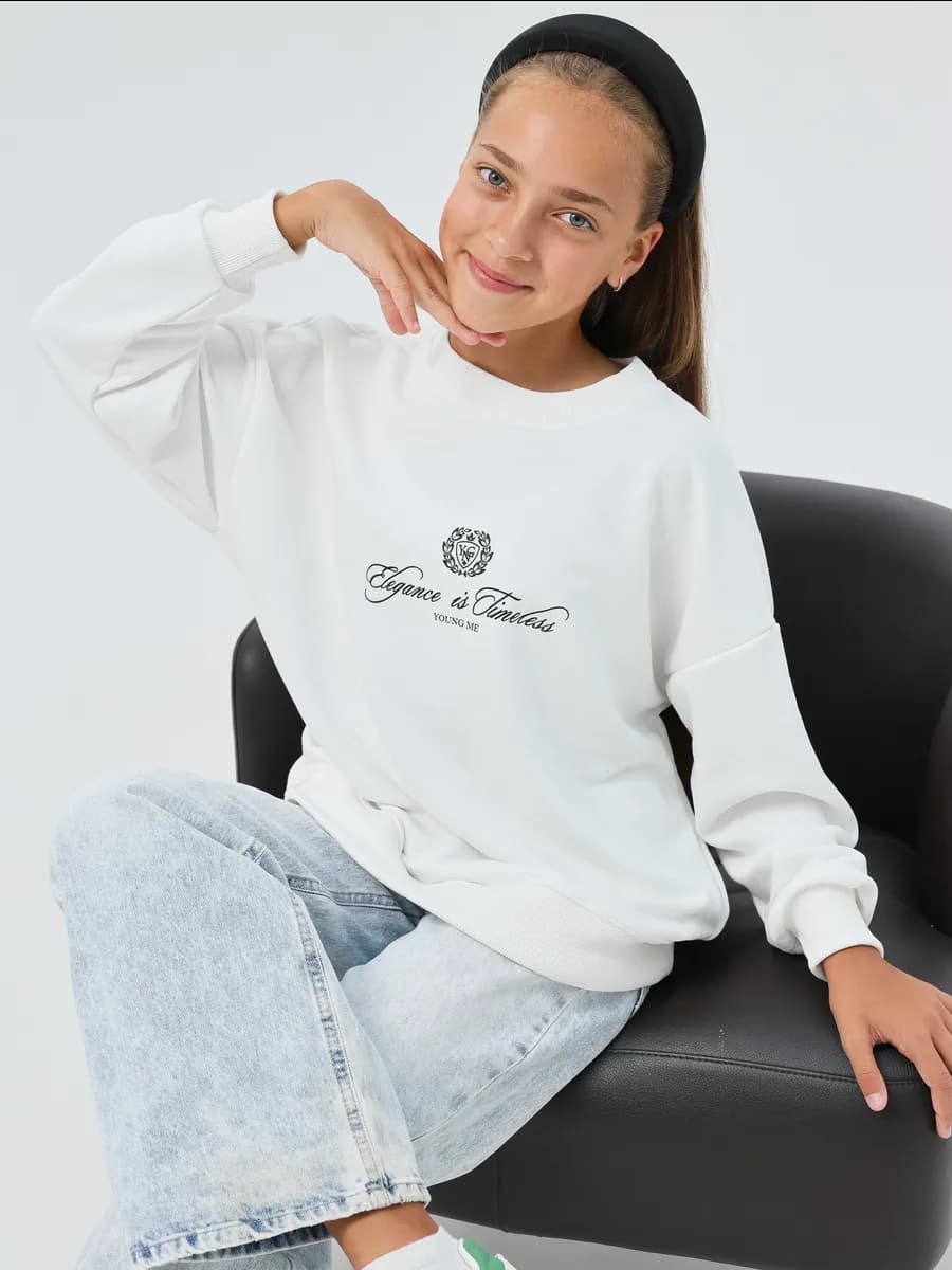 Свитшот без начеса кофта оверсайз толстовка подростковая