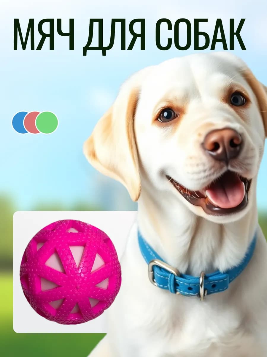 Мячик для собак светящийся