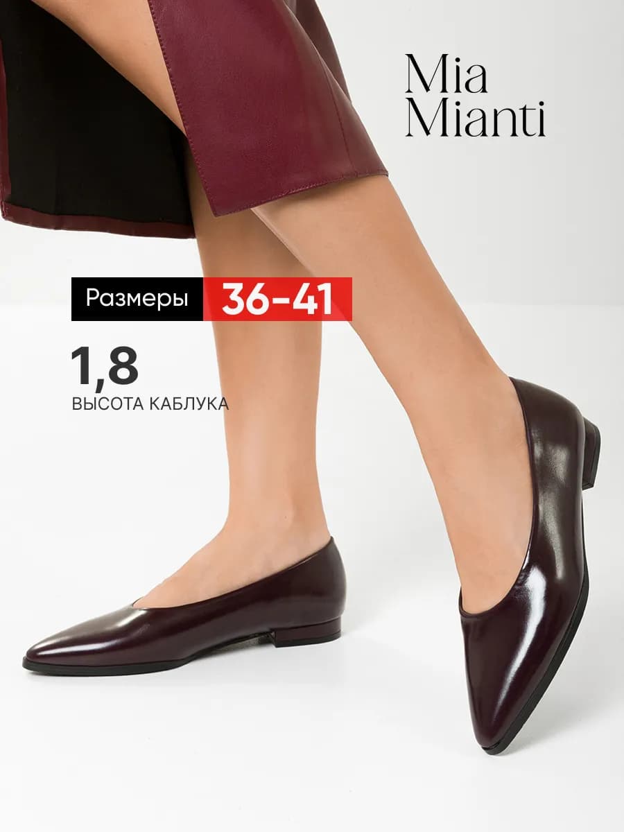 Туфли на низком каблуке балетки