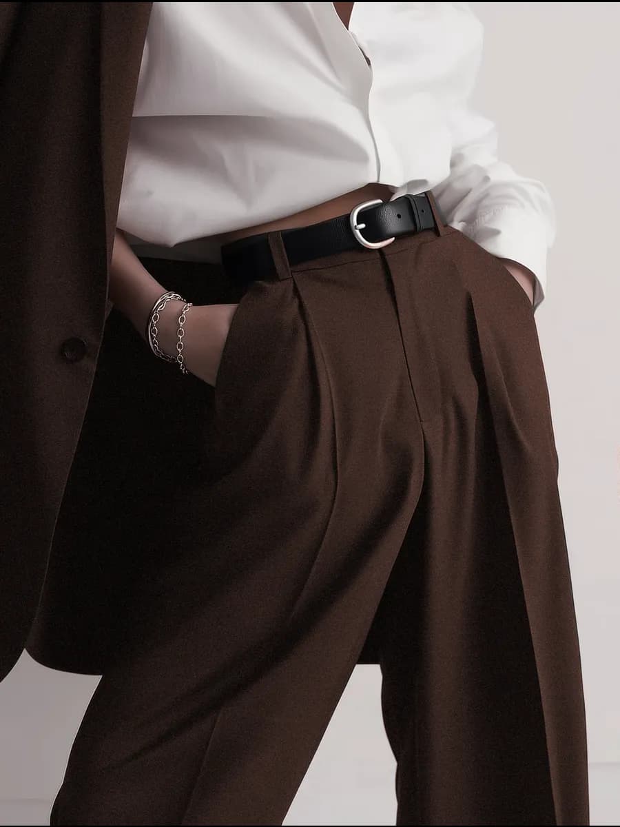 Брюки широкие классические с высокой посадкой палаццо