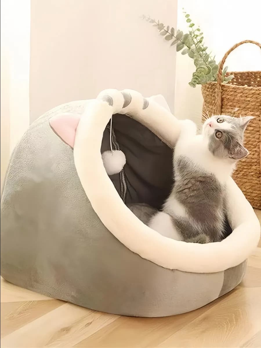 Домик-лежанка для кошек и собак мелких и средних пород, мягк…