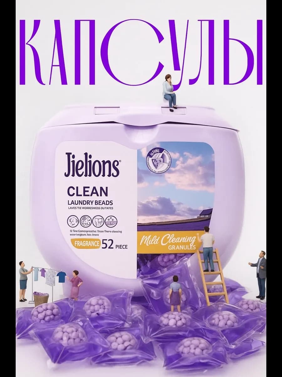Капсулы для стирки белья с кондиционером 5в1 52 штук
