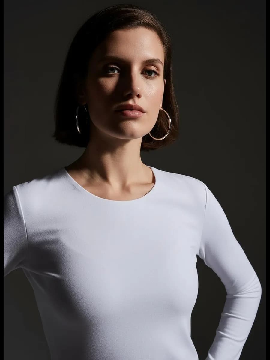 Облегающий лонгслив с длинным рукавом - фото 1