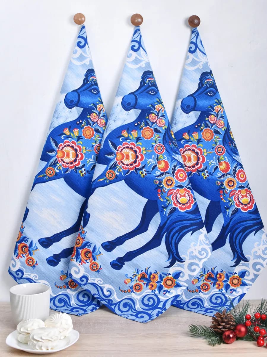 Полотенца кухонные набор 3 шт 60х47 см вафельные