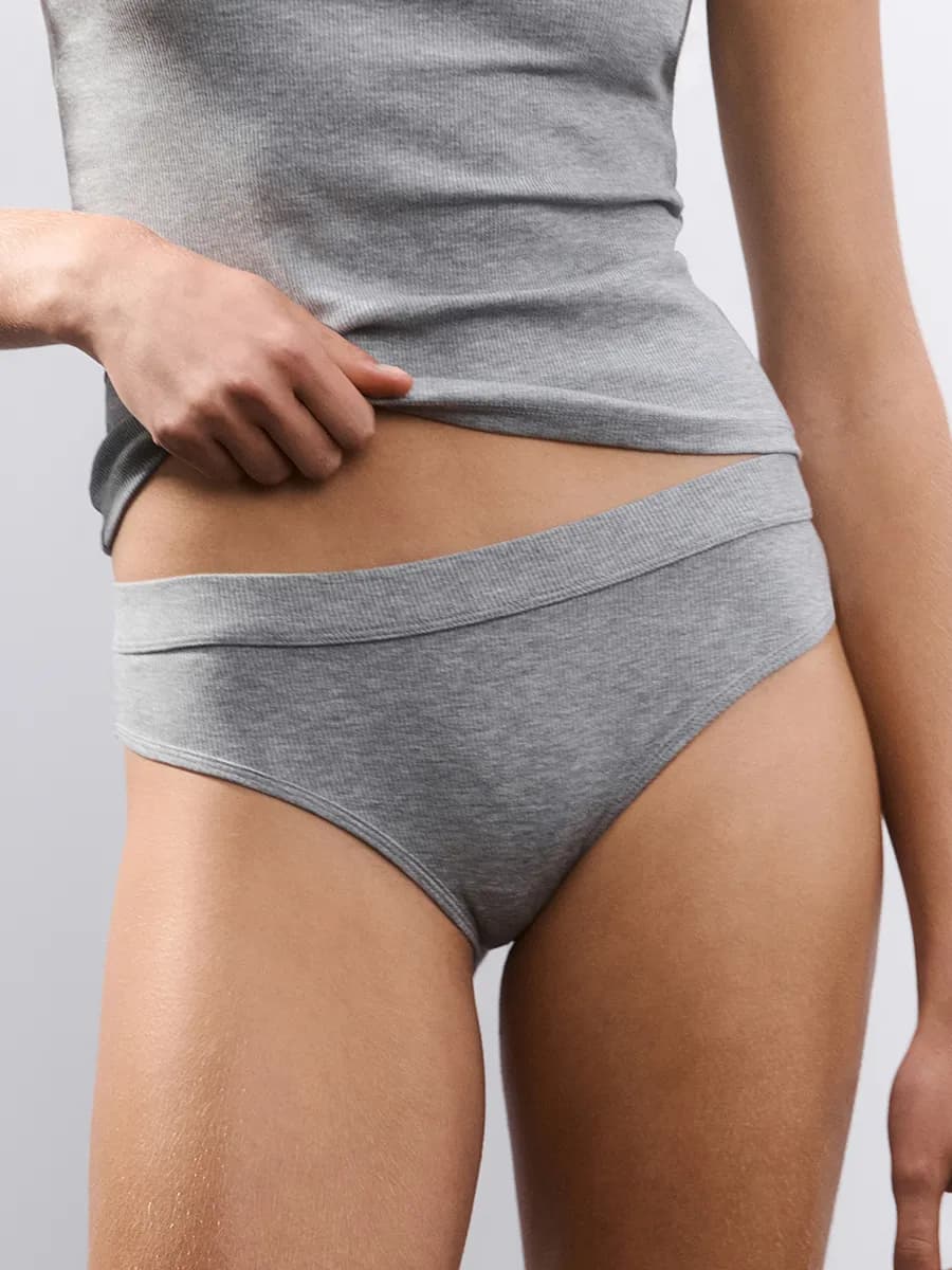 Трусы-слипы в рубчик из трикотажа