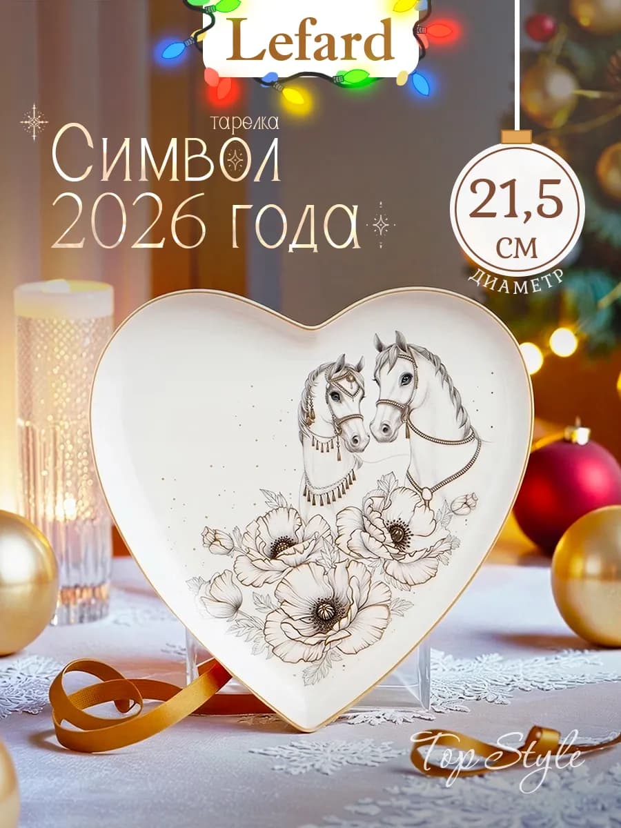 Тарелка новогодняя "Символ года" 21,5 см фарфор