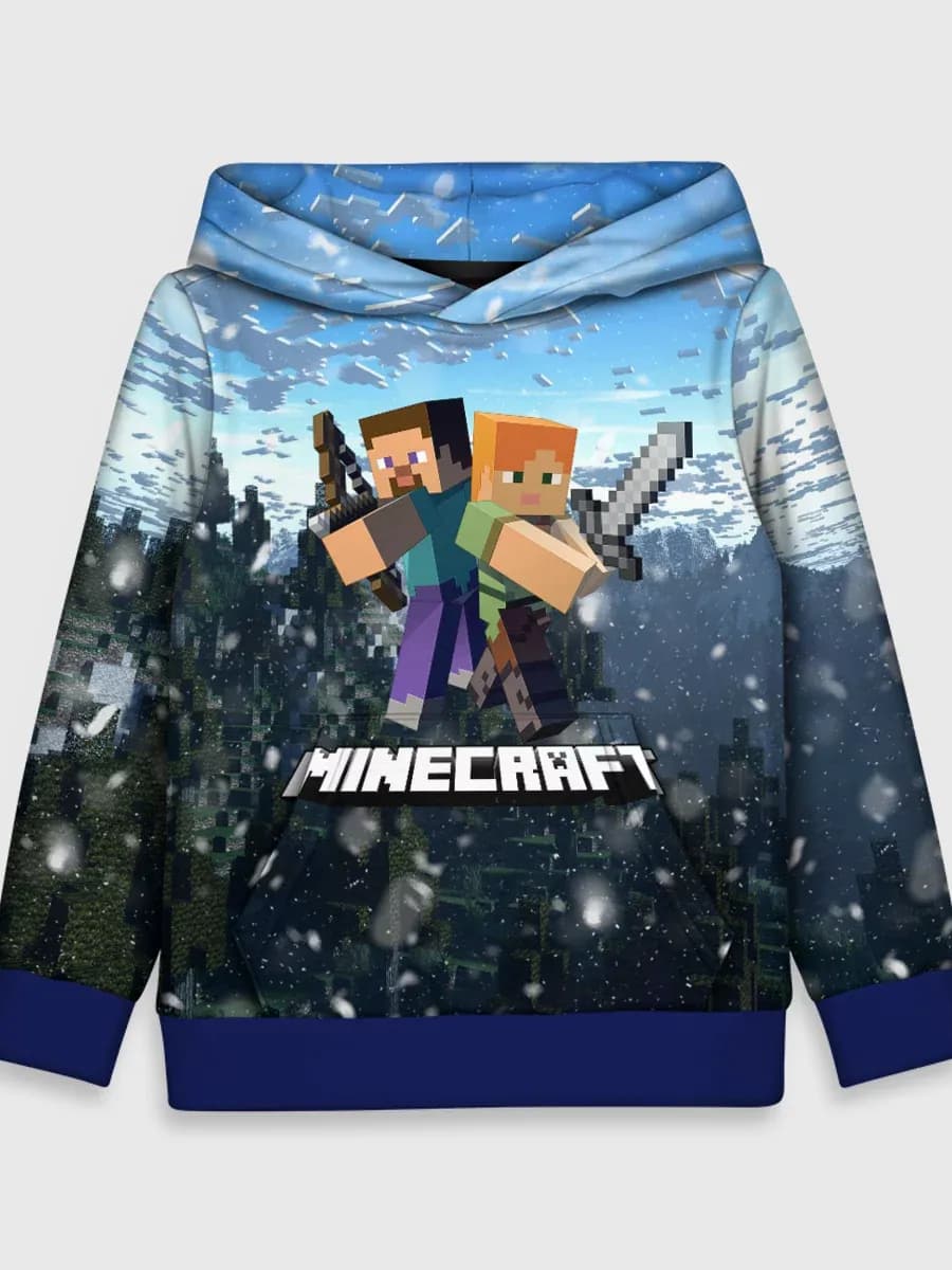 толстовка с принтом minecraft майнкрафт