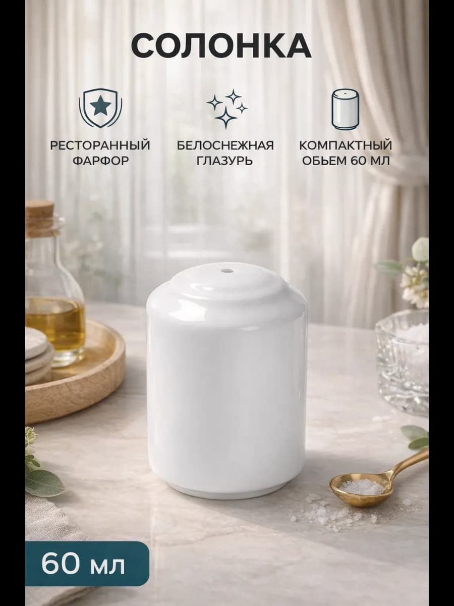 Солонка фарфоровая 60 мл