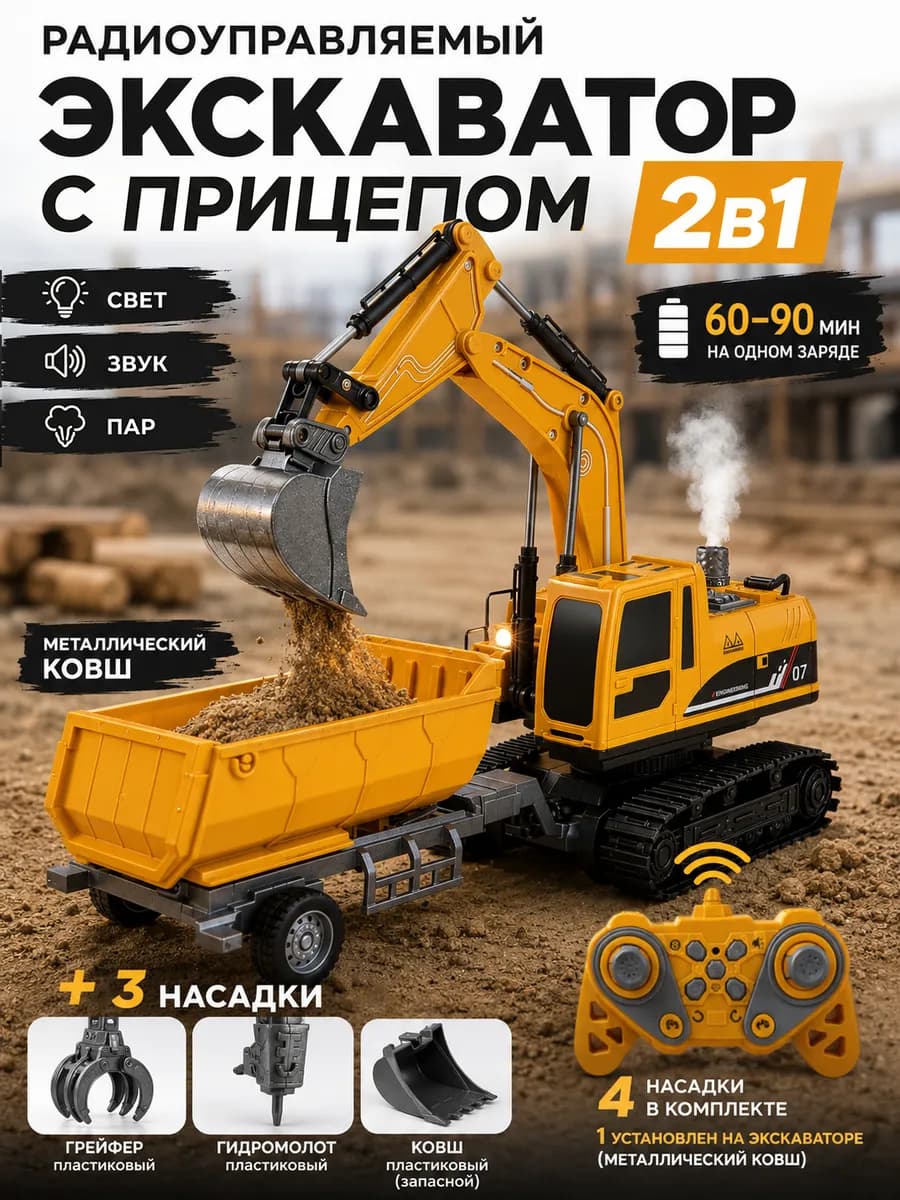 Экскаватор на пульте управления машинка