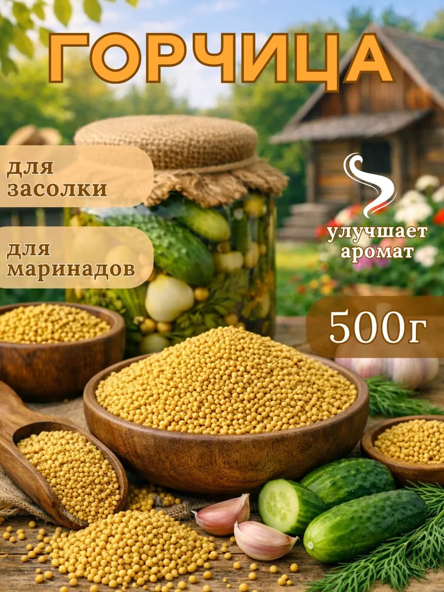 Семена горчицы для засолки огурцов и маринования 500г