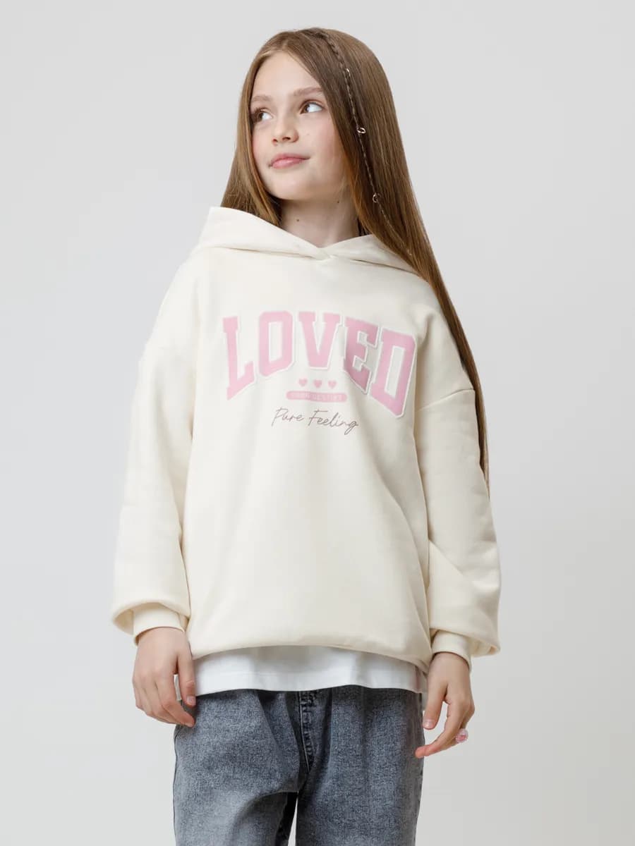 Худи с капюшоном с начесом для девочки