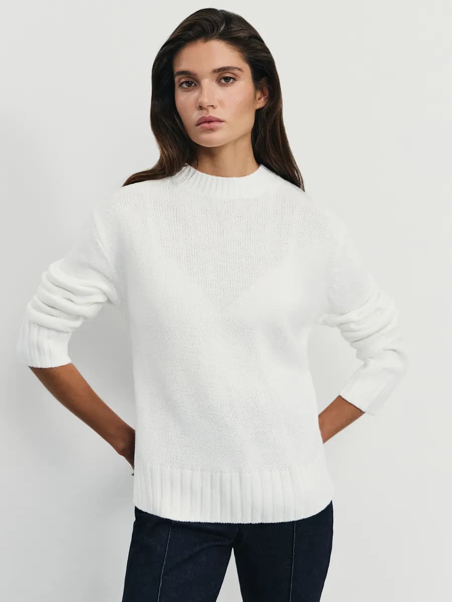 Джемпер вязаный базовый прямой в офис в школу