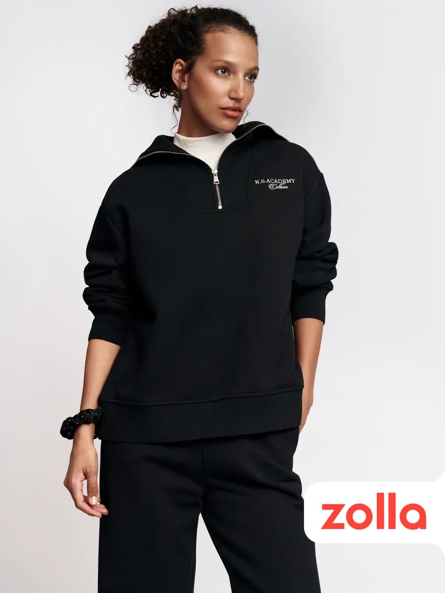 Женский свитшот с воротником-стойкой