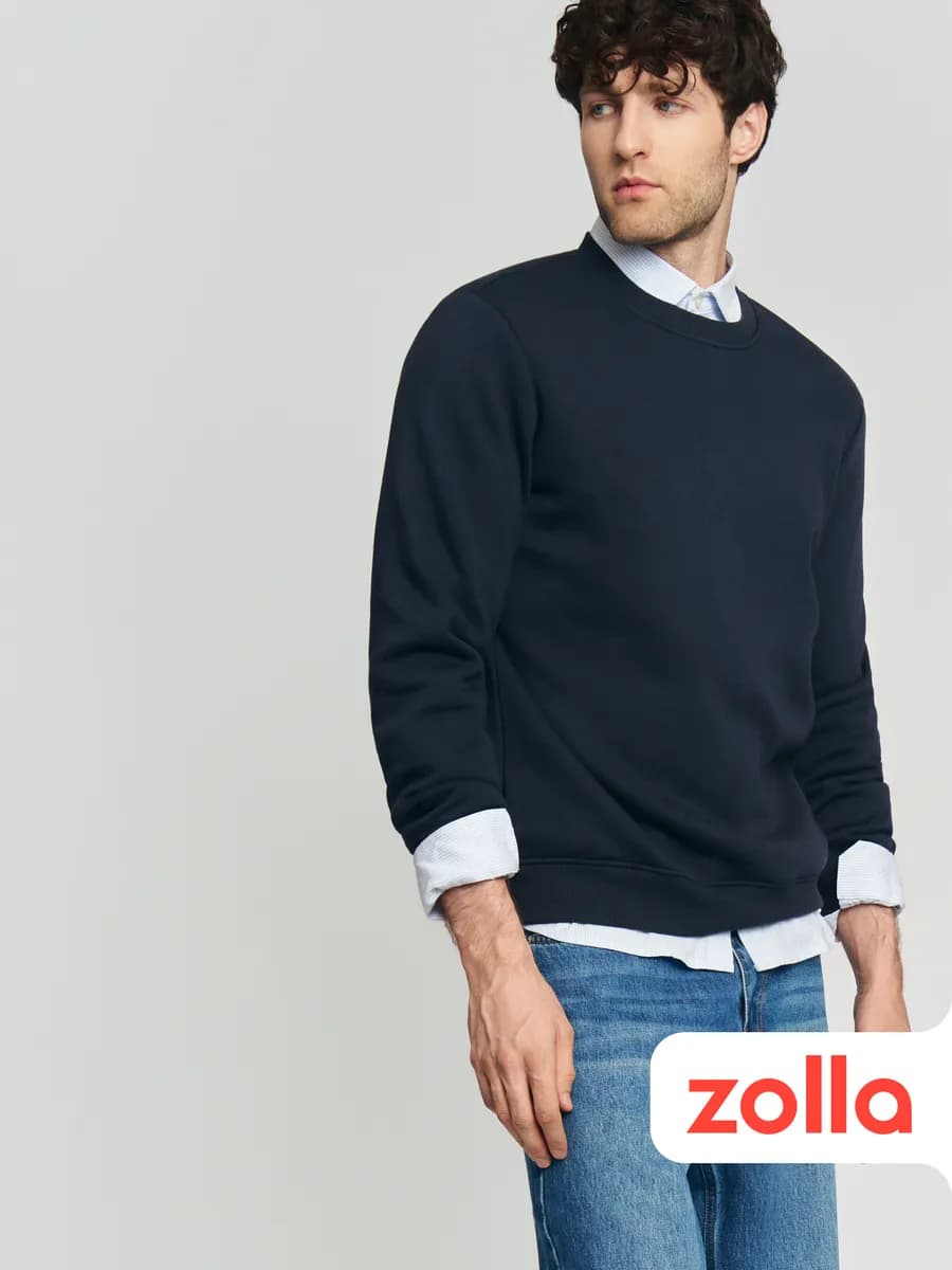 Мужской свитшот прямого кроя с начёсом