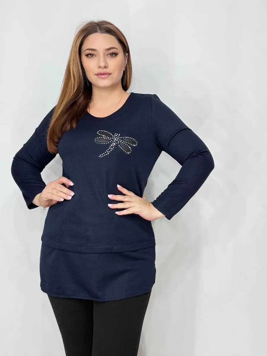 Кофта удлиненная теплая туника джемпер