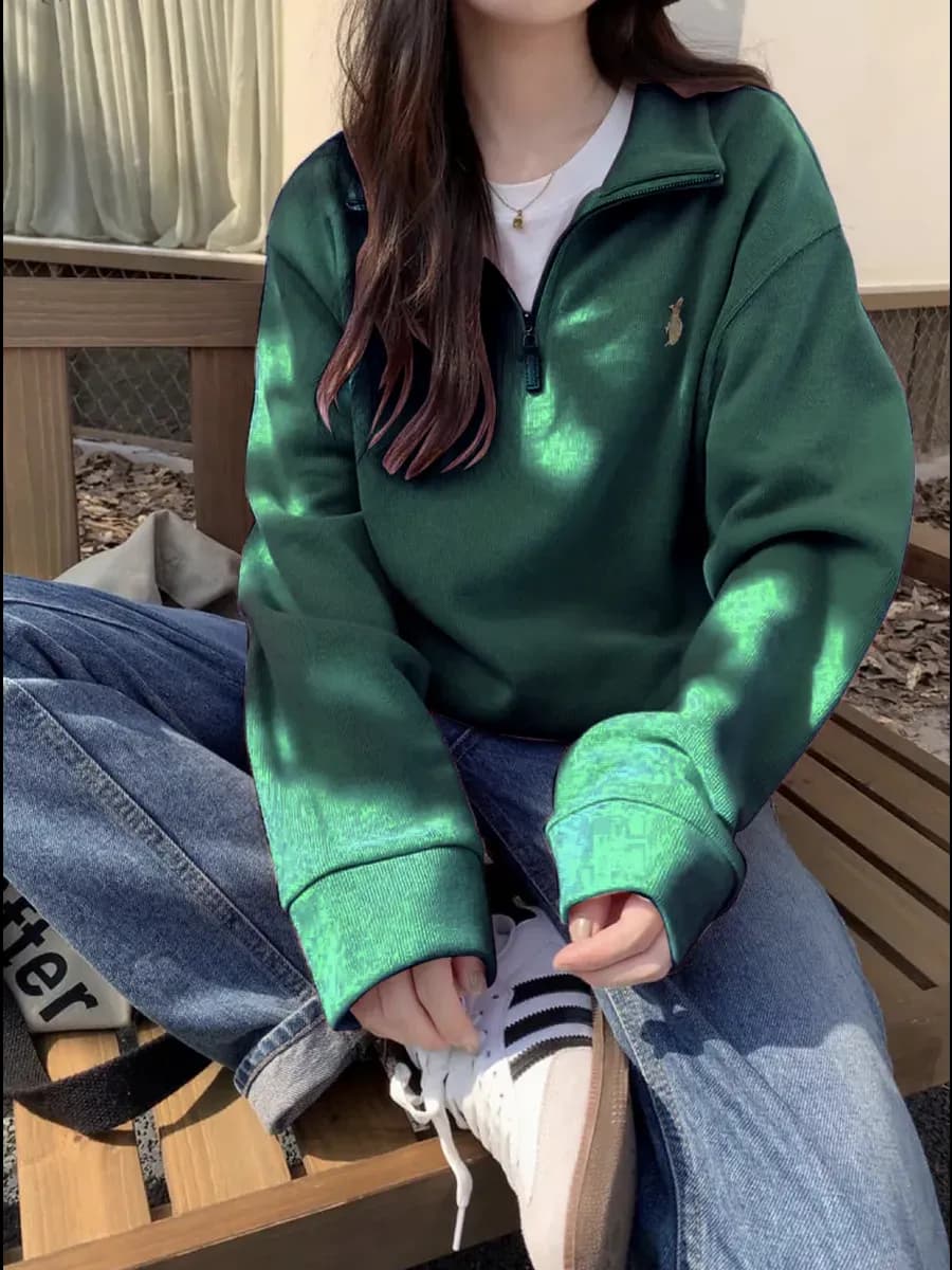 Свитшот на молнии y2k полузамок