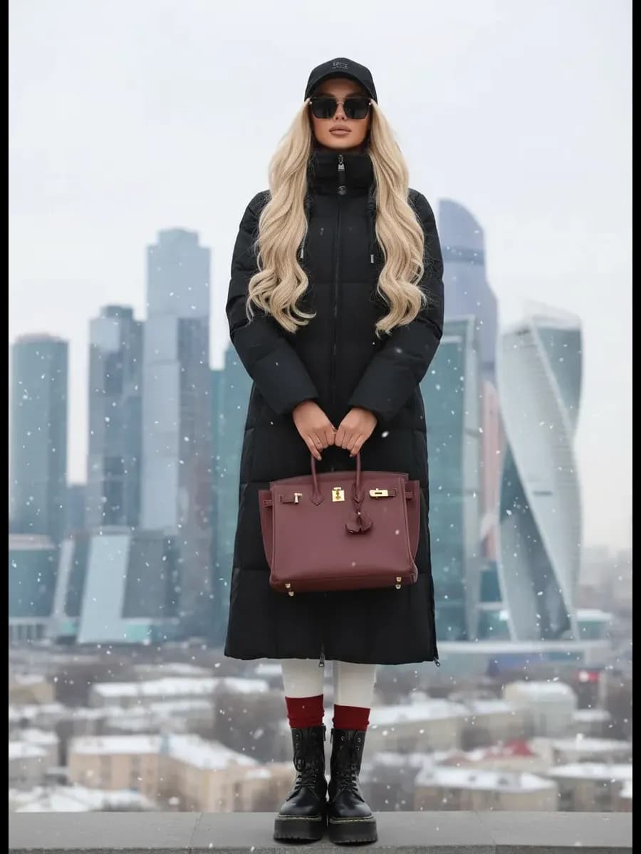 Пальто зимнее длинное