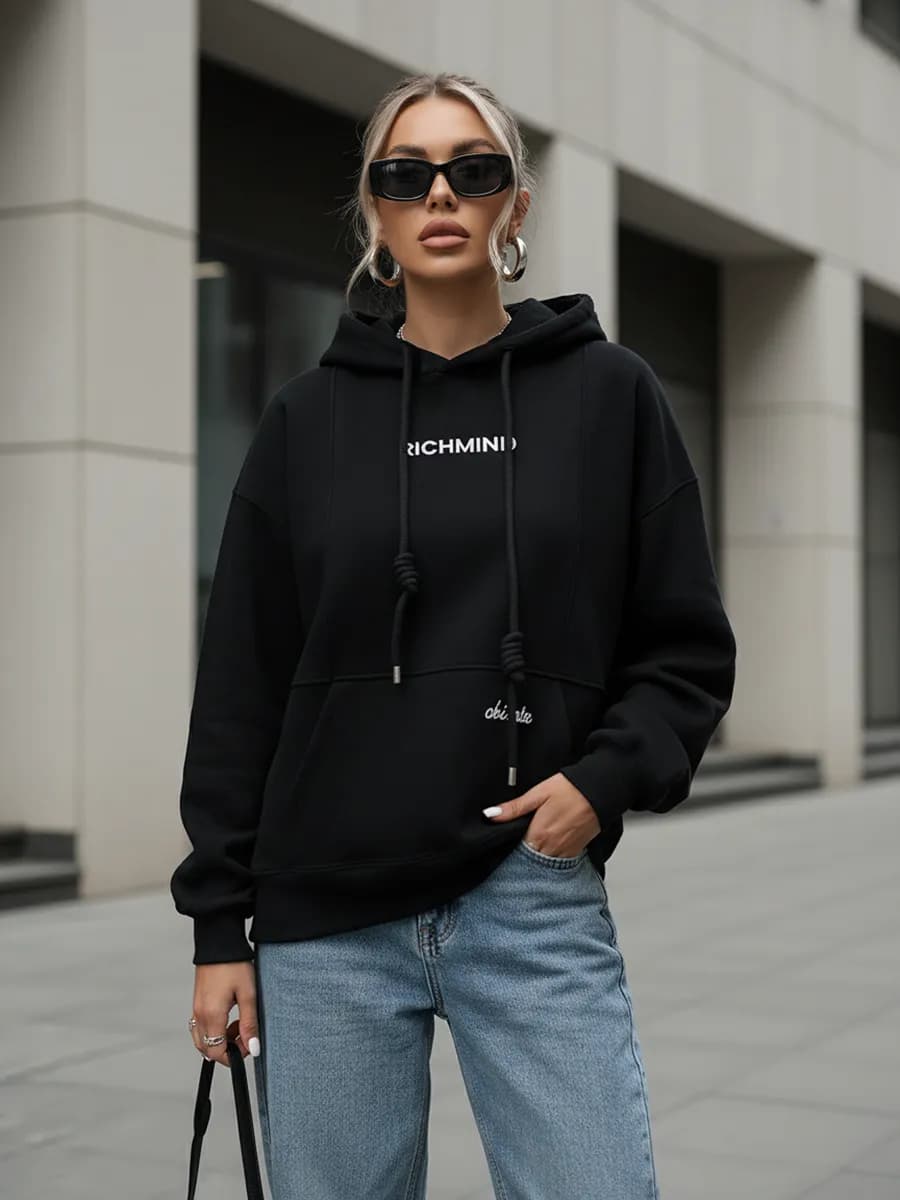 Худи оверсайз с капюшоном теплое с начесом - фото 1