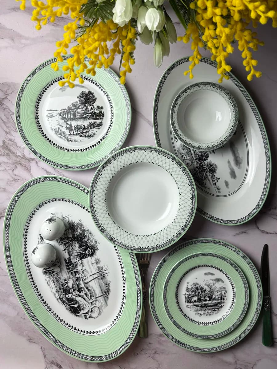 Сервиз фарфоровый обеденный на 6 персон Green Village