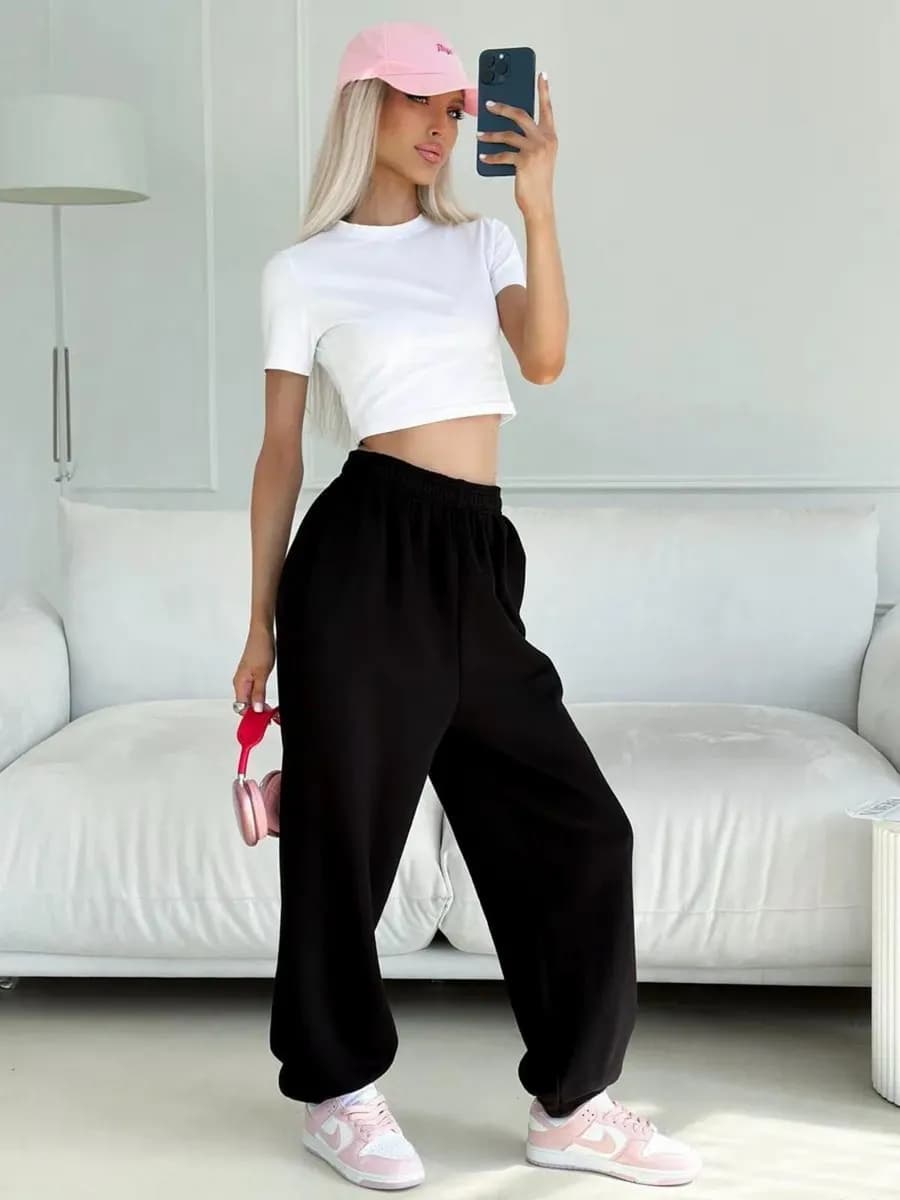 Спортивные штаны джоггеры оверсайз для танцев - фото 1