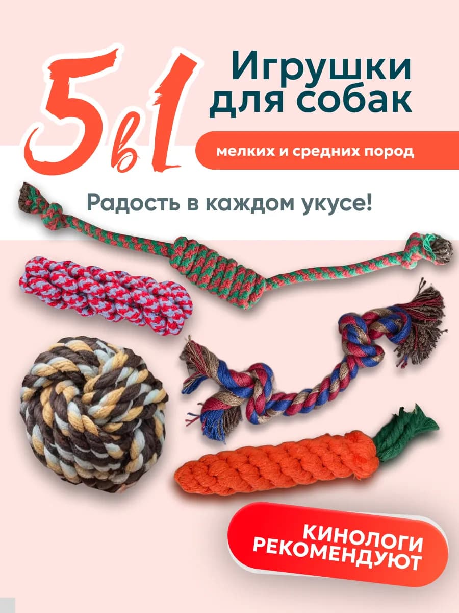 Набор игрушек для щенков и собак мелких пород