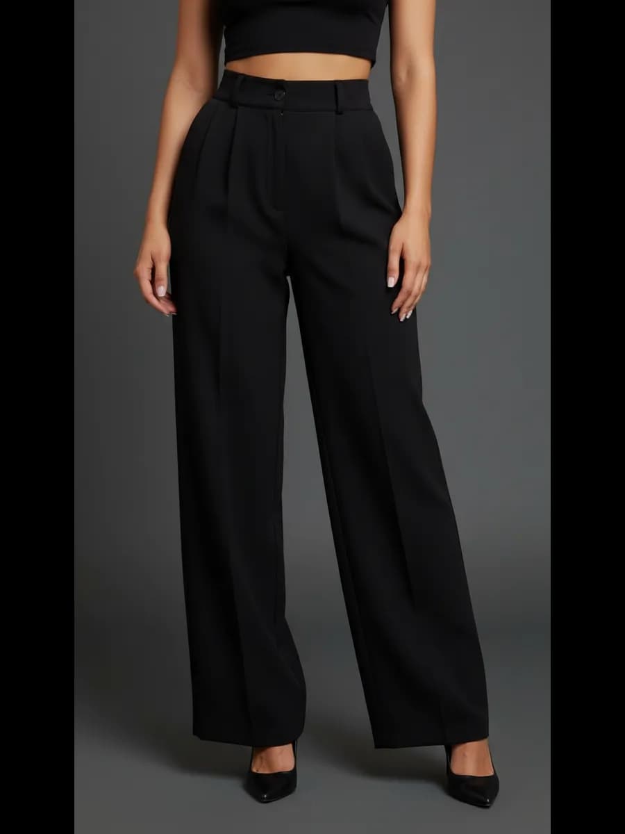 Брюки палаццо классические с высокой посадкой