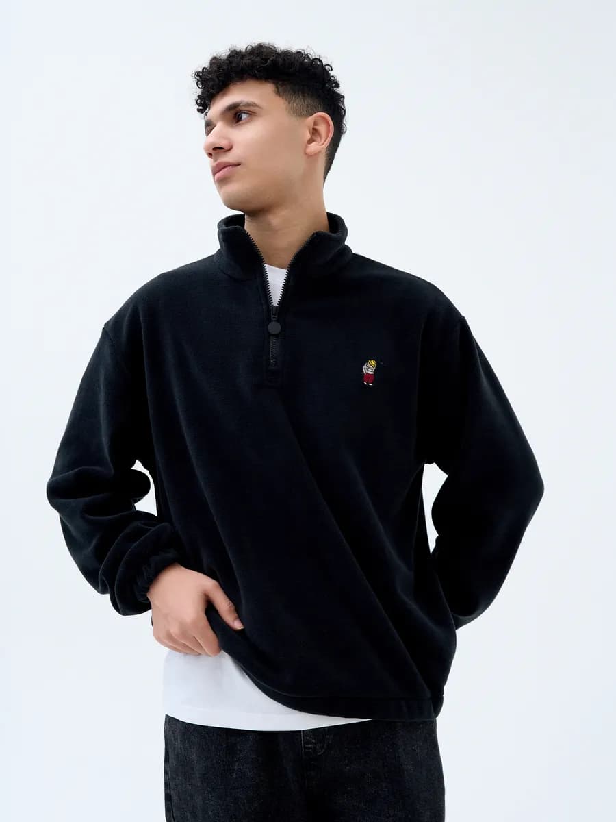 Толстовка флисовая оверсайз с воротником