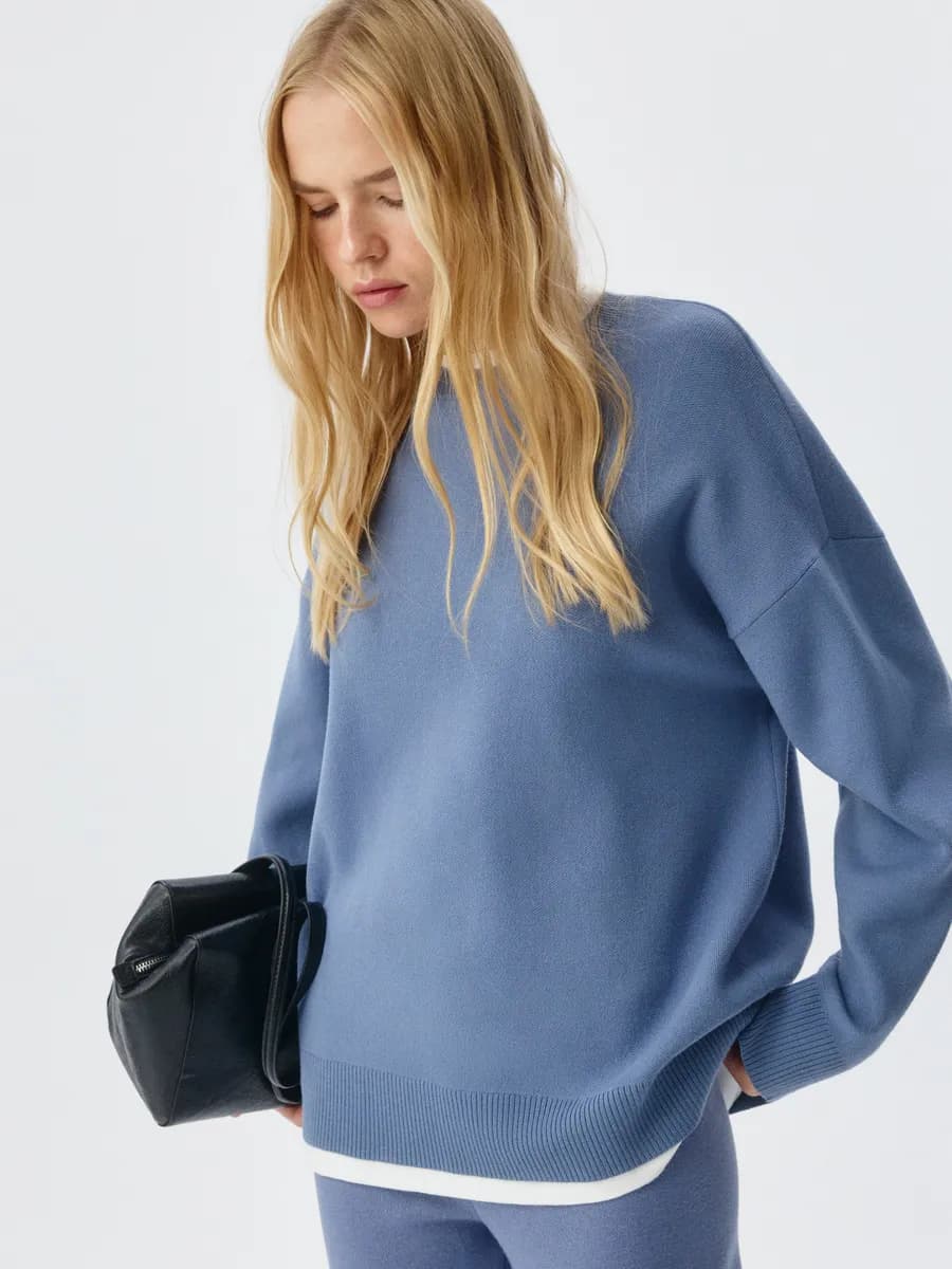 Вязаный джемпер с многослойным эффектом - фото 1