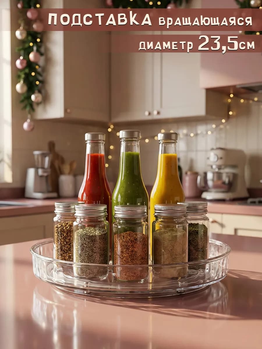 крутящаяся подставка для кухни, для ванной, диаметр 23,5 см