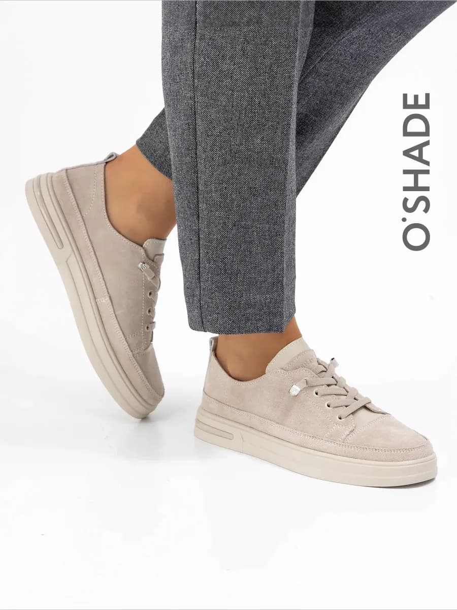 Замшевые кеды женские