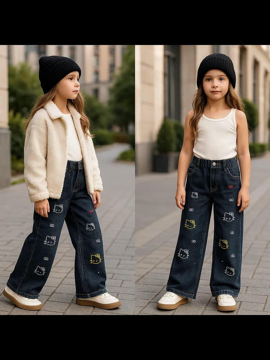 Джинсы детские с принтом