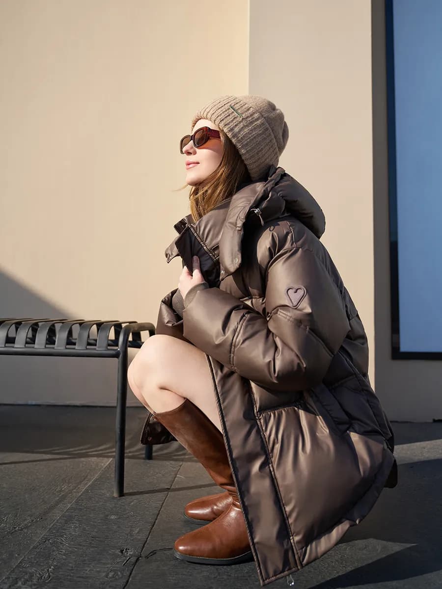 Куртка с капюшоном зимний теплая пуховик