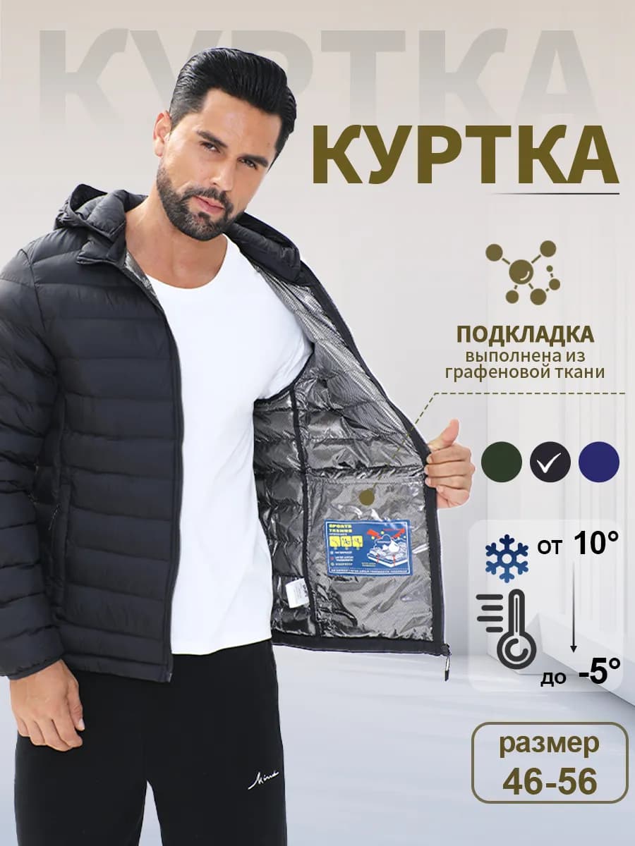 Куртка демисезонная с капюшоном утепленная