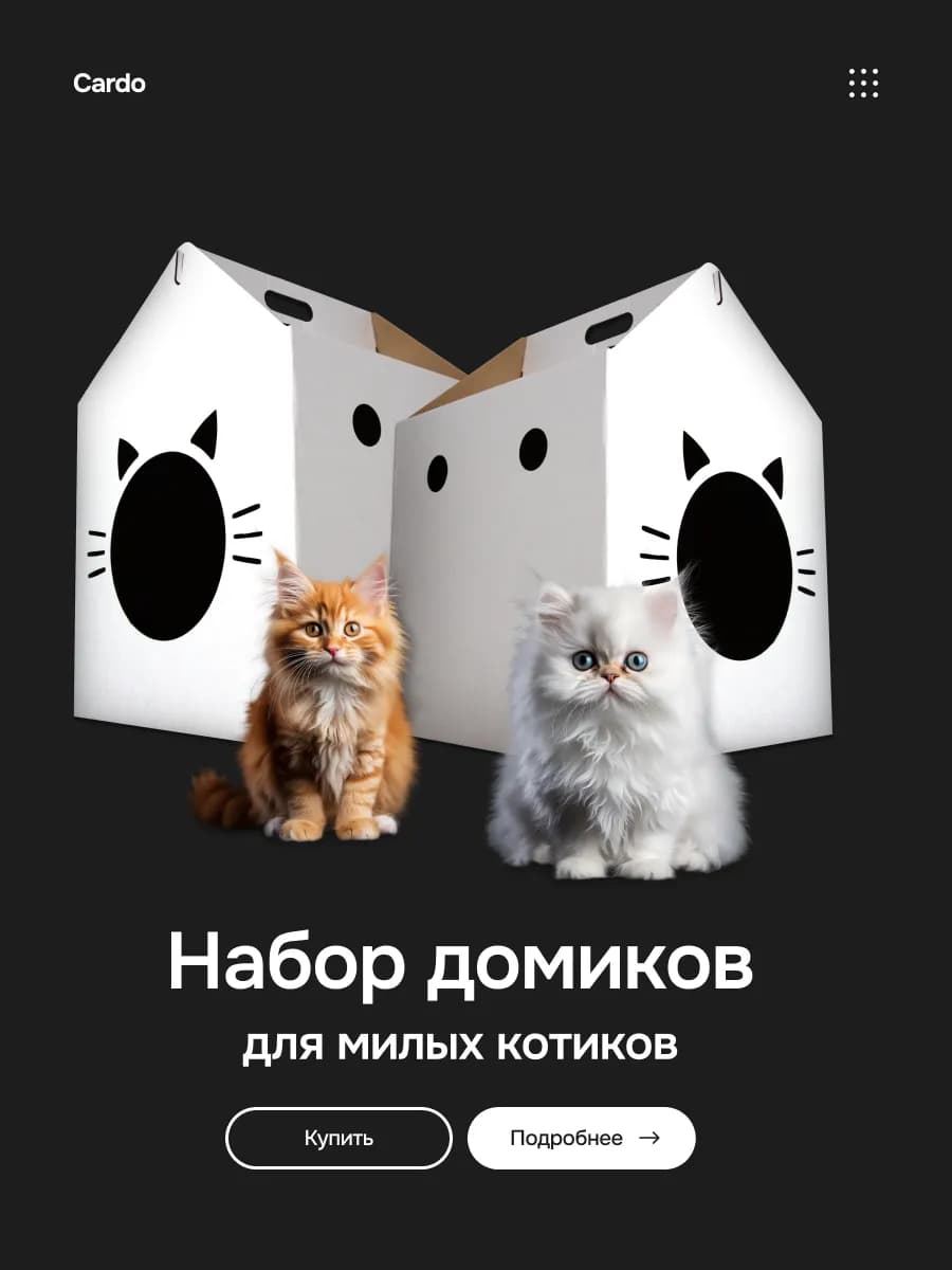 Домик для кошки картонный 2шт