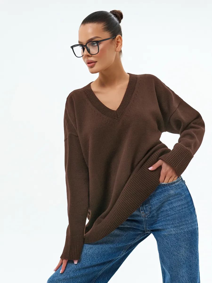 Джемпер свитер оверсайз удлиненный - фото 1