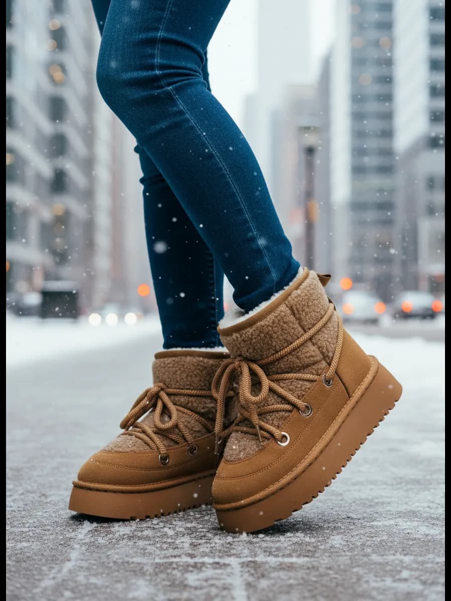 Зимние угги на платформе