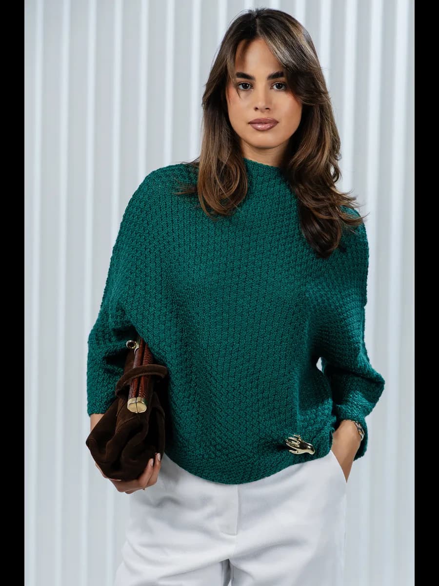 Джемпер теплый стильный зимний укороченный оверсайз - фото 1