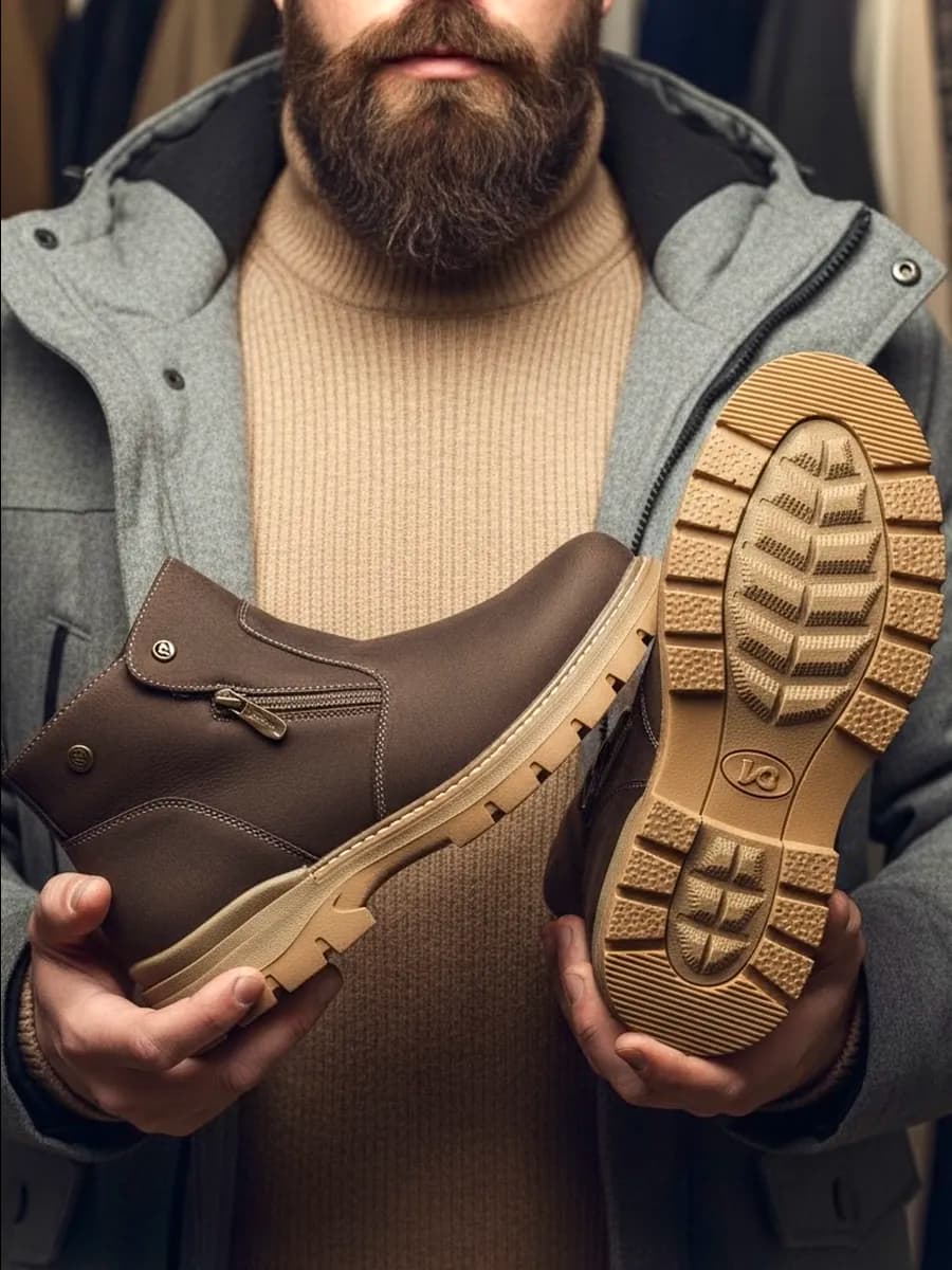 Ботинки зимние из натуральной кожи и меха